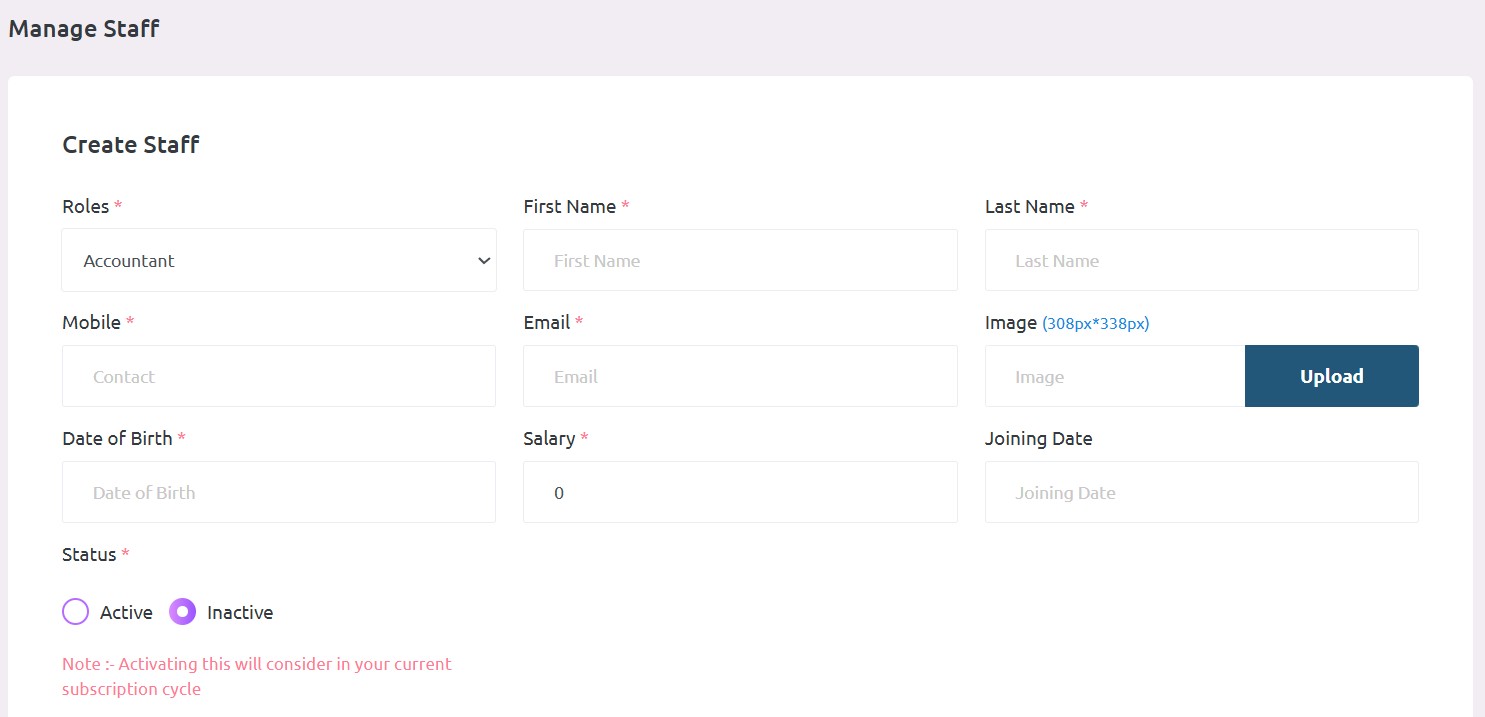 Staff Management